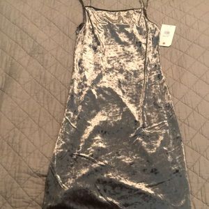 Grey velvet body con dress